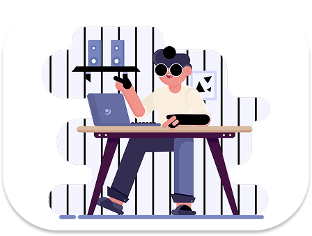 Boy working on laptop