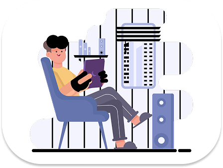 Boy working on tablet