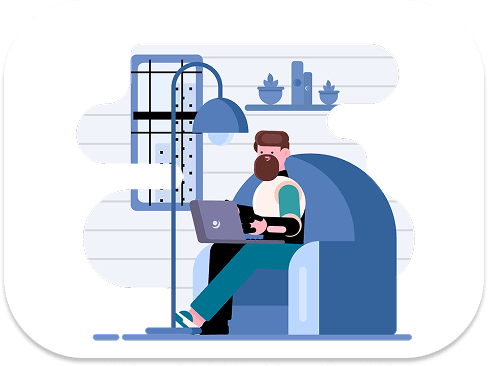 Man working on laptop