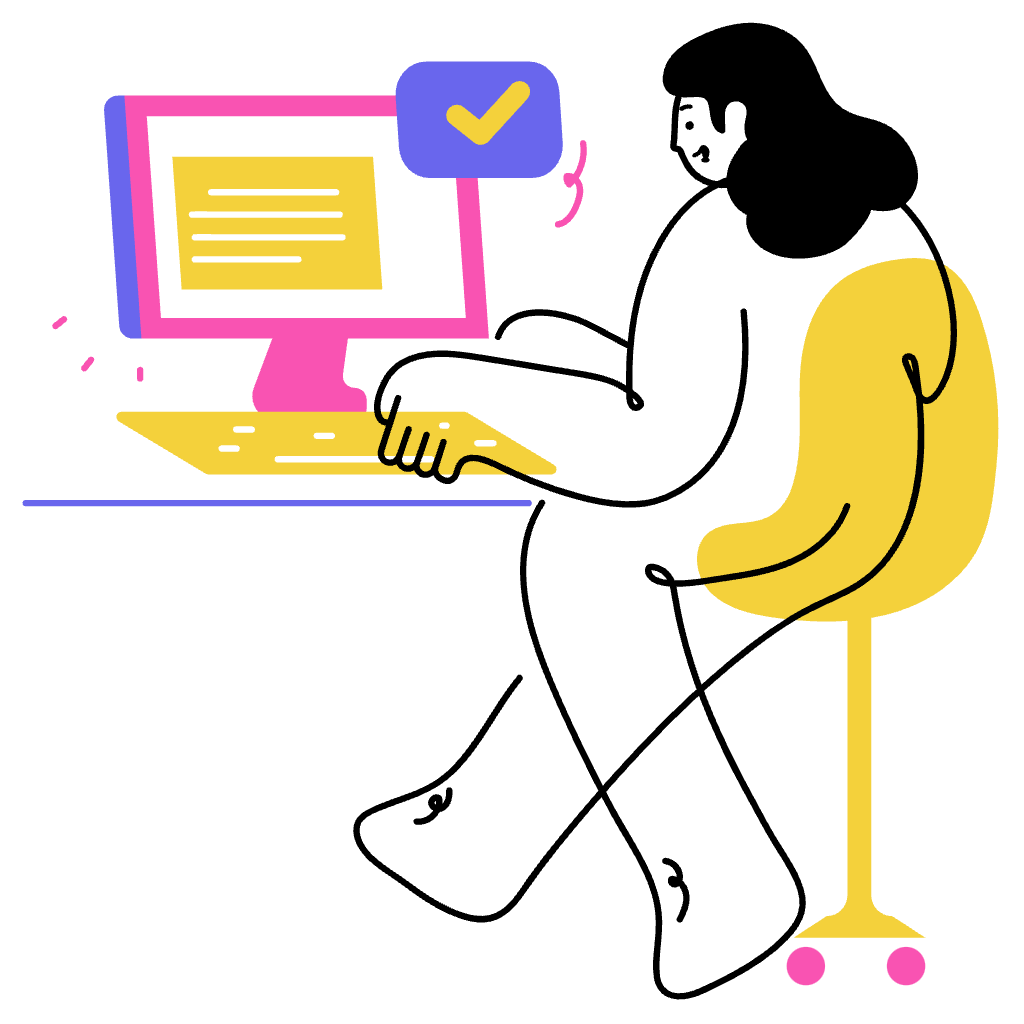 Woman working on a computer